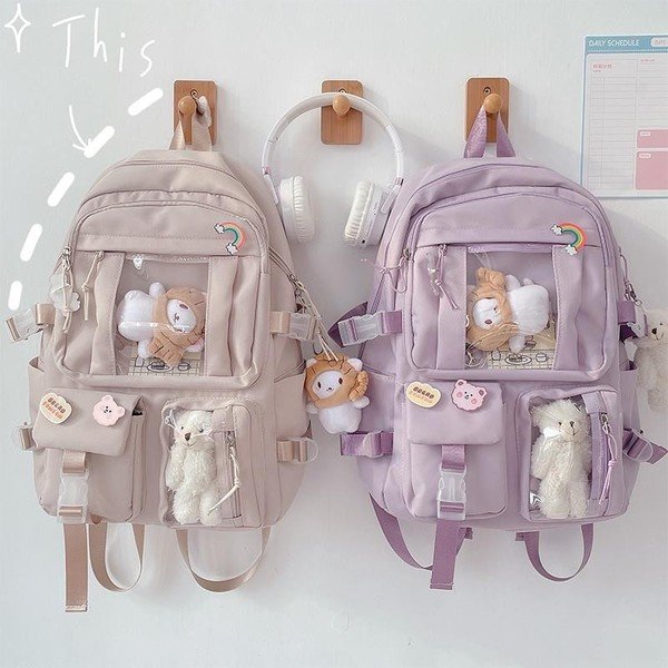 Fashion Collection Korean Style Large Capacity Canvas Backpack – Ins-Style Japanese School Bag for Girls