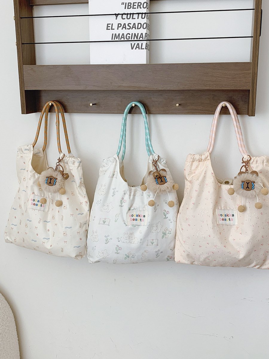 Fashion Collection Korean Embossed Cartoon Canvas Tote Bag – Large Capacity Women’s Handbag