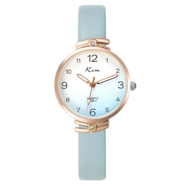 Fashion Collection Card Mystery Ins-Style Student Watch – Simple Gradient Thin Strap Waterproof Quartz Watch for Girls - Image 2
